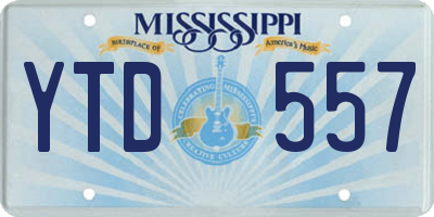 MS license plate YTD557