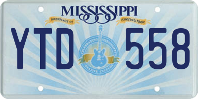 MS license plate YTD558