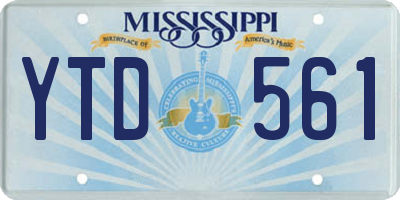 MS license plate YTD561