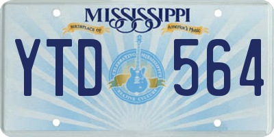 MS license plate YTD564