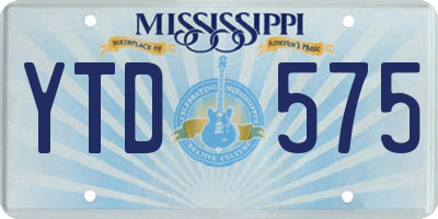 MS license plate YTD575