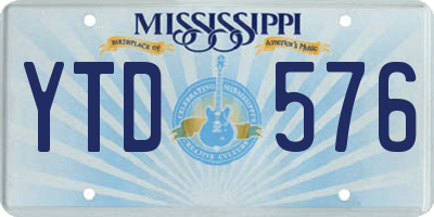 MS license plate YTD576