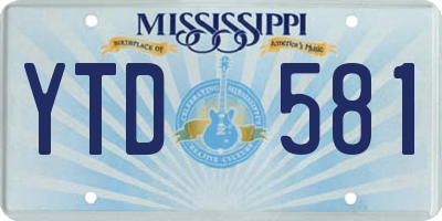 MS license plate YTD581