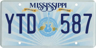 MS license plate YTD587