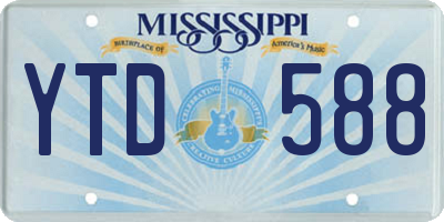 MS license plate YTD588