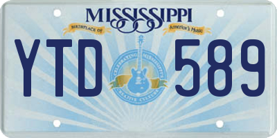 MS license plate YTD589