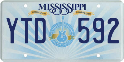 MS license plate YTD592
