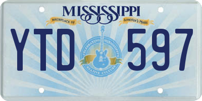 MS license plate YTD597