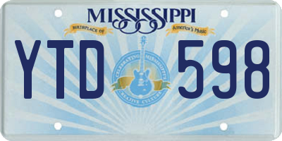 MS license plate YTD598