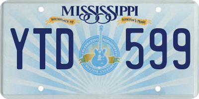 MS license plate YTD599