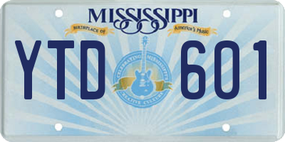 MS license plate YTD601