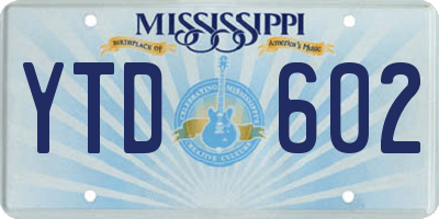 MS license plate YTD602
