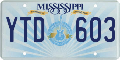 MS license plate YTD603