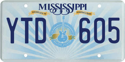 MS license plate YTD605