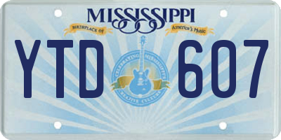 MS license plate YTD607