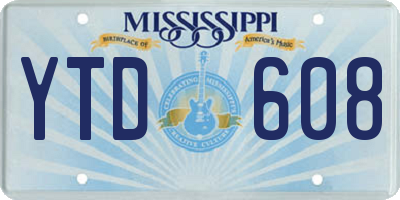 MS license plate YTD608