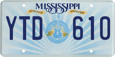 MS license plate YTD610