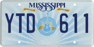 MS license plate YTD611