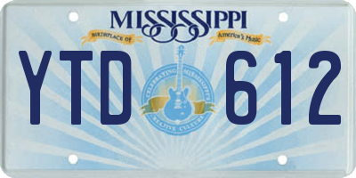 MS license plate YTD612