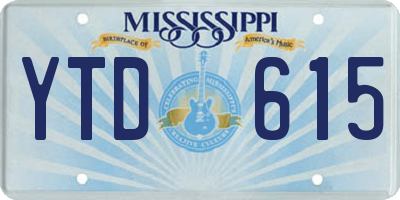 MS license plate YTD615