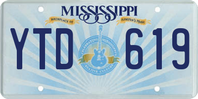 MS license plate YTD619