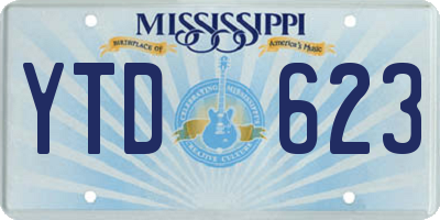 MS license plate YTD623