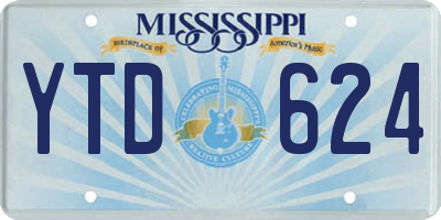 MS license plate YTD624