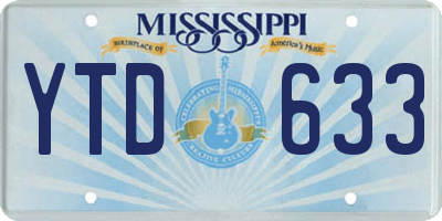 MS license plate YTD633
