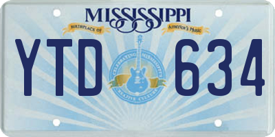 MS license plate YTD634