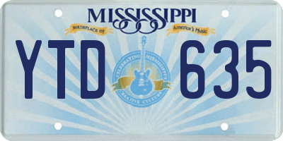 MS license plate YTD635