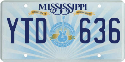 MS license plate YTD636