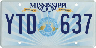 MS license plate YTD637