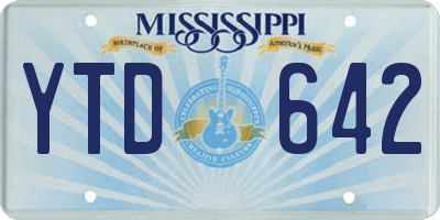 MS license plate YTD642