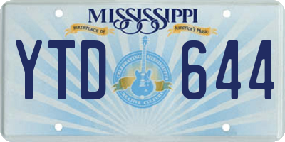 MS license plate YTD644