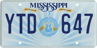MS license plate YTD647