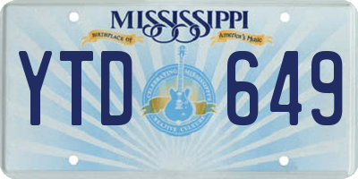 MS license plate YTD649