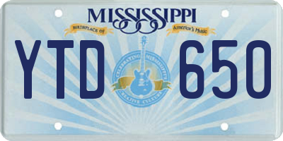MS license plate YTD650