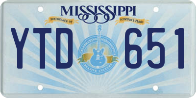 MS license plate YTD651