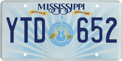 MS license plate YTD652