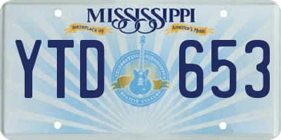 MS license plate YTD653