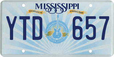 MS license plate YTD657