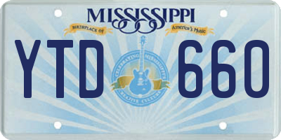 MS license plate YTD660