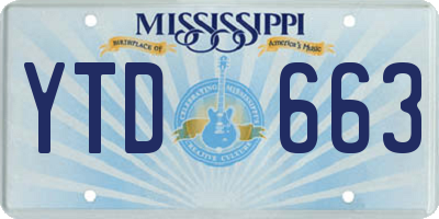 MS license plate YTD663