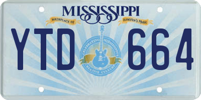 MS license plate YTD664