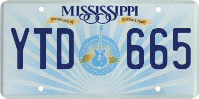 MS license plate YTD665