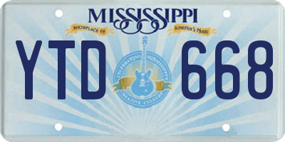 MS license plate YTD668