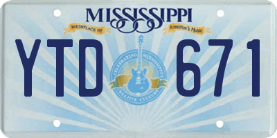 MS license plate YTD671