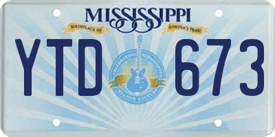 MS license plate YTD673