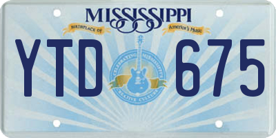 MS license plate YTD675