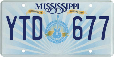 MS license plate YTD677